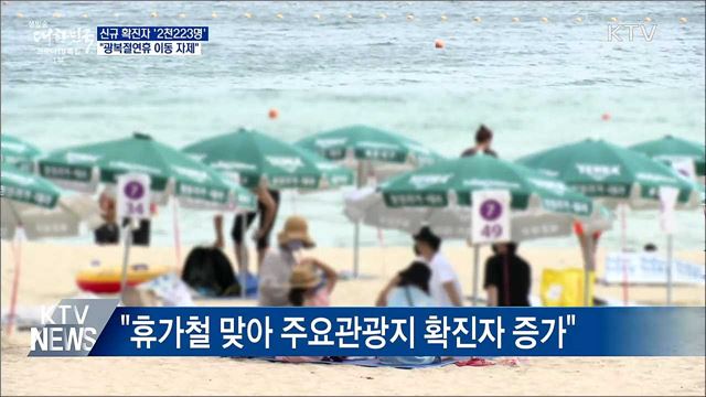 신규확진 첫 2천명대···"광복절연휴 이동 자제"