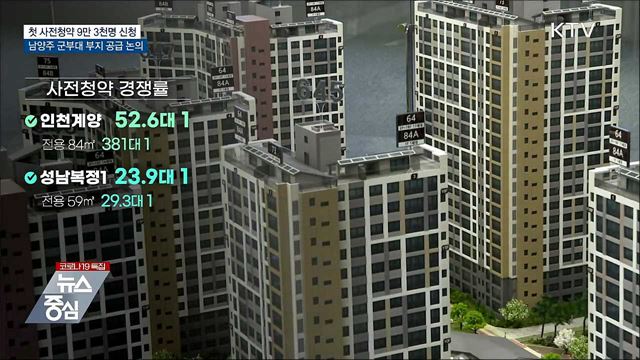 첫 사전청약 9만3천명 신청···남양주 군부대 부지 공급