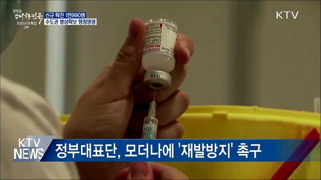 신규 1천990명···수도권 병상확보 행정명령