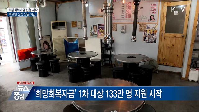 희망회복자금 신청·지급 시작···최대 2천만 원 지원