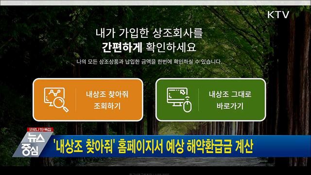'내상조 찾아줘' 홈페이지서 예상 해약환급금 계산