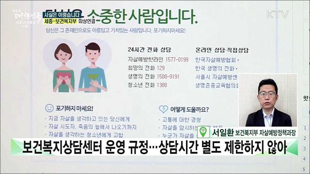 자살예방 상담전화 '콜수' 늘리려고 시간 제한? [사실은 이렇습니다]