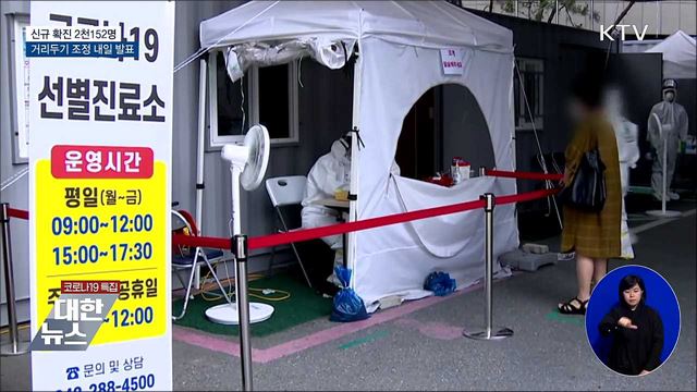 다시 2천명대···거리두기 조정안 내일 발표