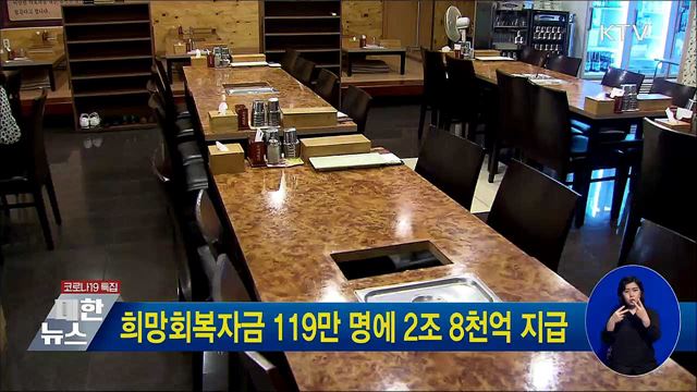 희망회복자금 119만 명에 2조 8천억 지급