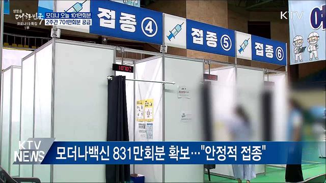 모더나 오늘 101만회분 도착···2주간 701만회분
