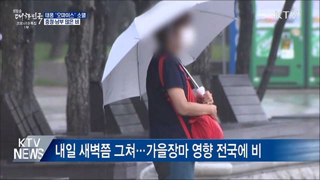 태풍 '오마이스' 소멸···충청·남부 많은 비