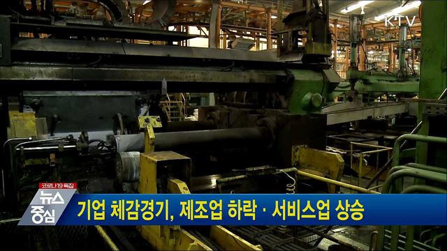 기업 체감경기, 제조업 하락·서비스업 상승