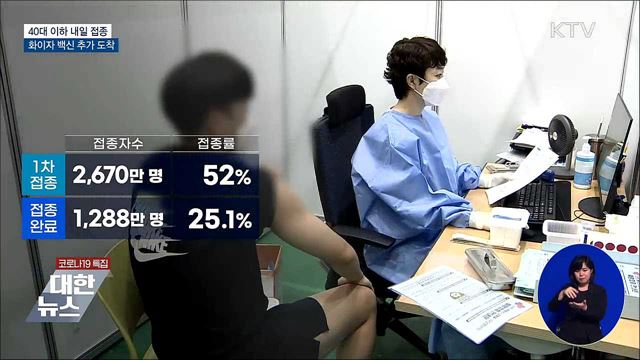 40대 이하 내일 접종···화이자 백신 추가 도착