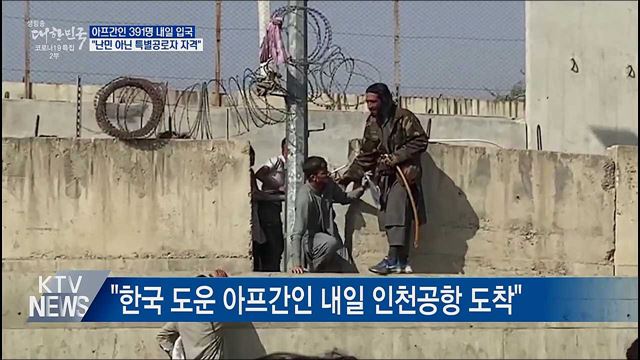 아프간인 380여 명 내일 입국···"특별공로자 자격"