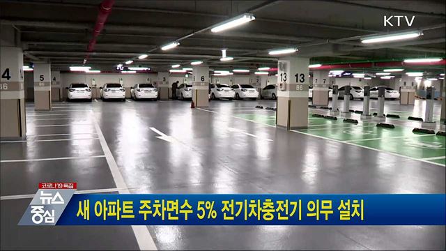새 아파트 주차면수 5% 전기차충전기 의무 설치