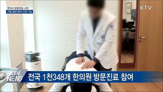 한의사 방문진료···거동 불편 환자 신청 가능