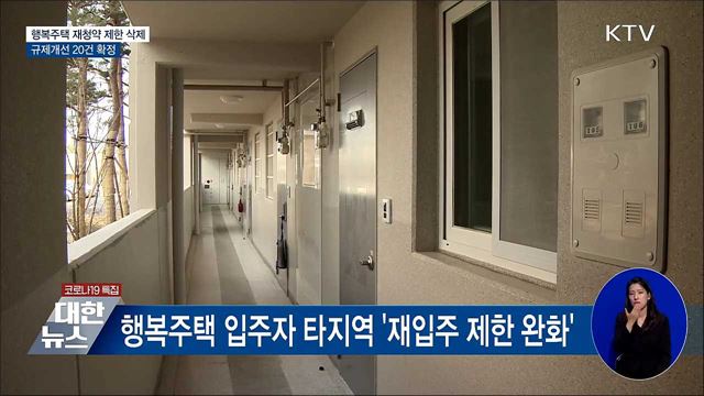 행복주택 재청약 제한 폐지···규제개선 20건 확정