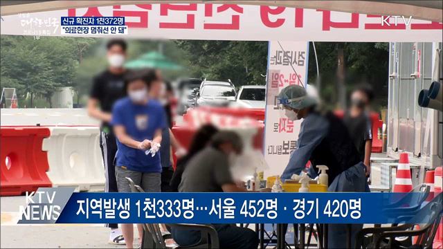 신규 1천372명···"의료현장 멈춰선 안 돼"