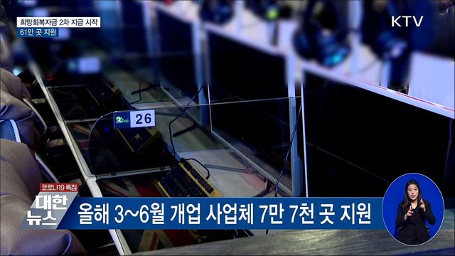 희망회복자금 2차 지급 시작···61만 곳 지원