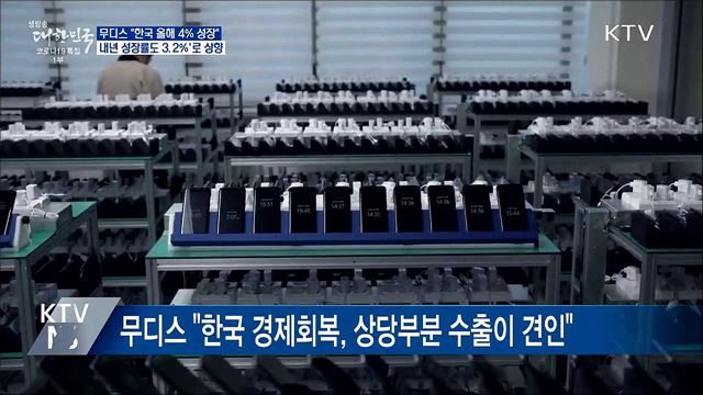 무디스, 한국 성장률 4%로 상향···내년 3.2%