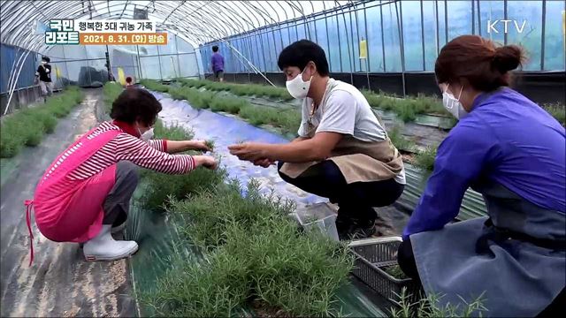 허브 농사지으며 행복한 '3대 귀농 가족'