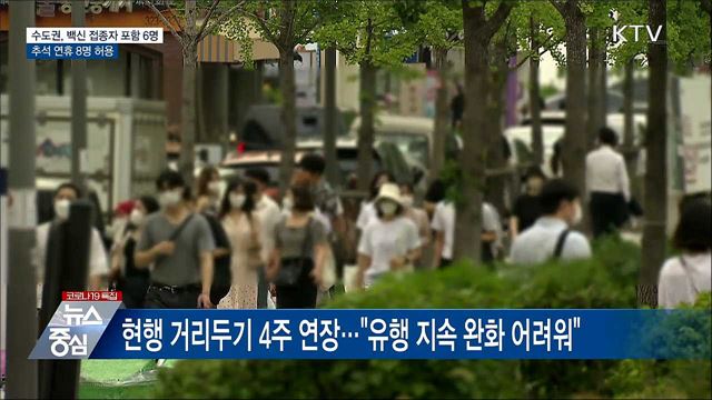 수도권 모임 접종자 포함 6명까지···추석에는 8명 허용