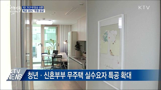 1인 가구·무자녀 신혼 특공 확대···추첨제 도입
