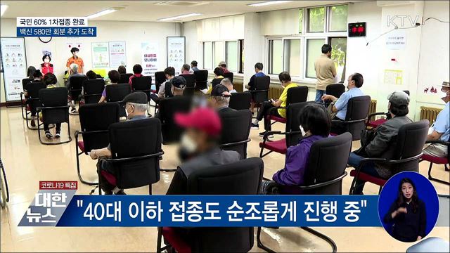 1차접종 60%···백신 580만 회분 추가 도착