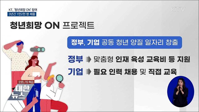 KT, 청년 1만2천 명 채용···정부 "기업 참여 확대"