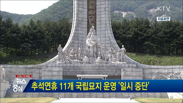 추석연휴 11개 국립묘지 운영 '일시 중단'