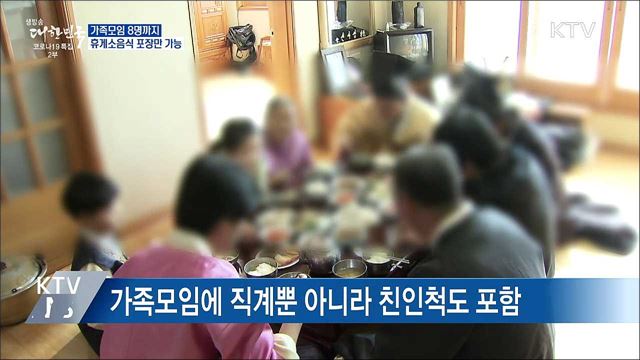 가족모임 8명까지···휴게소음식 포장만 가능