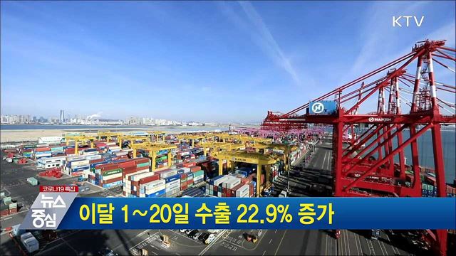 이달 1∼20일 수출 22.9% 증가