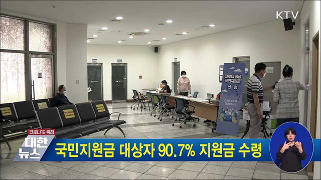 국민지원금 대상자 90.7% 지원금 수령