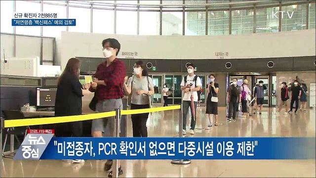 신규 2천885명···"저연령층 '백신패스' 예외 검토"