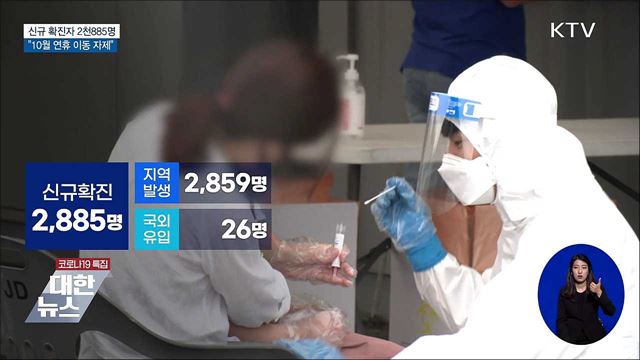 신규 2천885명···"개천절·한글날 연휴 이동 자제"