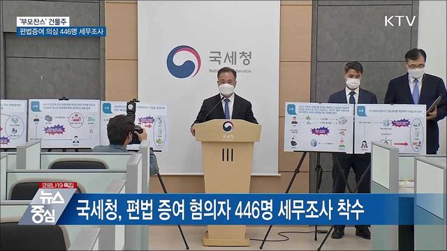 '부모찬스' 건물주···편법증여 혐의 446명 세무조사