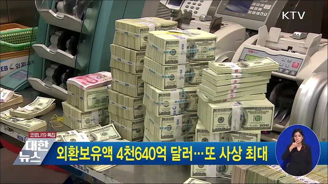 외환보유액 4천640억 달러···또 사상 최대