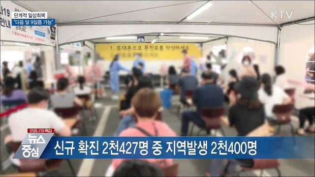 "다음 달 9일쯤 단계적 일상회복 시작 가능"