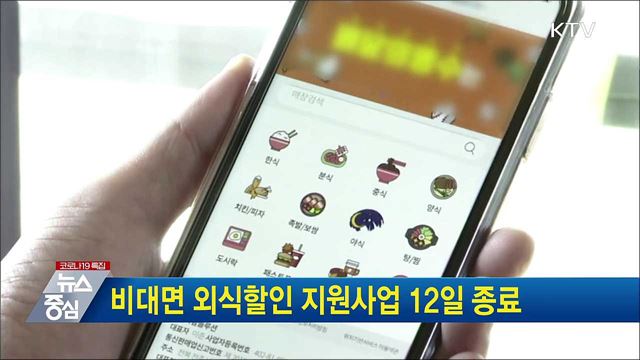 비대면 외식할인 지원사업 12일 종료
