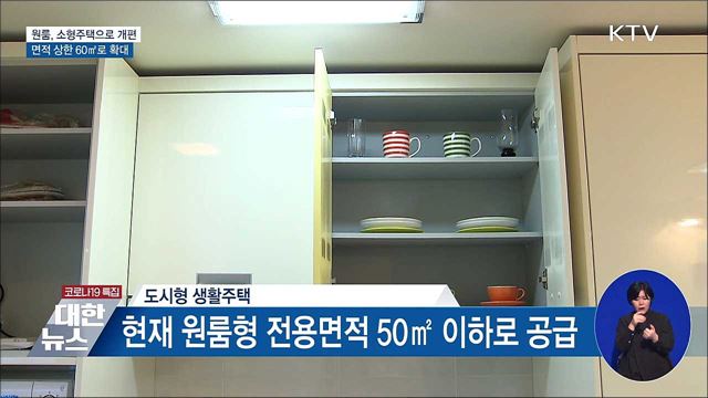 원룸형 주택면적 60㎡로 확대···침실 3개까지 허용