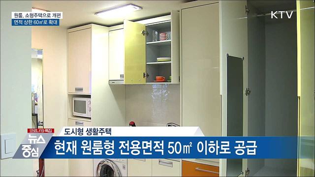 원룸형 주택면적 60㎡로 확대···침실 3개까지 허용