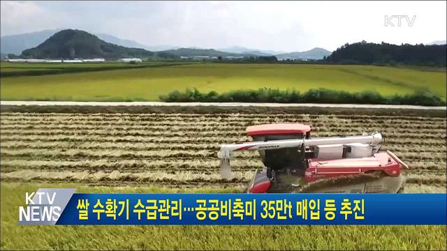 쌀 수확기 수급관리···공공비축미 35만t 매입 등 추진