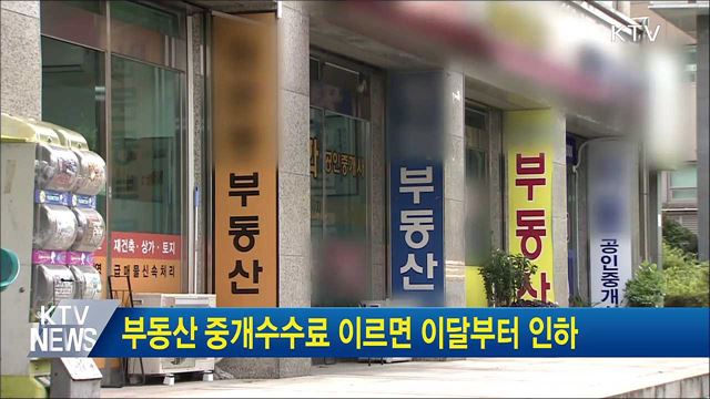 부동산 중개수수료 이르면 이달부터 인하