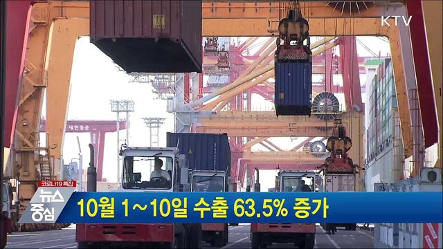 10월 1∼10일 수출 63.5% 증가