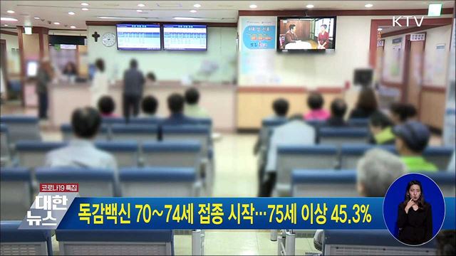 독감백신 70∼74세 접종 시작···75세 이상 45.3%