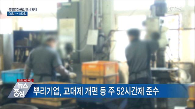 '특별연장근로' 90일→150일로 한시 확대