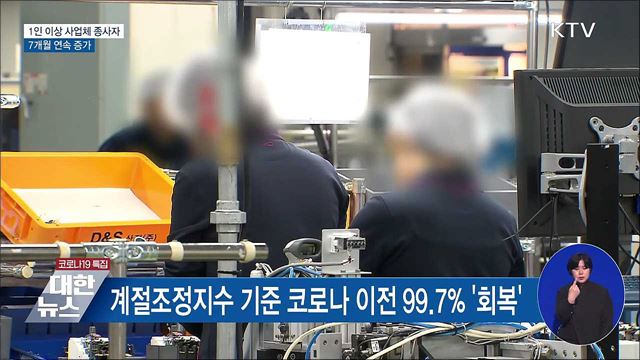 1인 이상 사업체 종사자, 7개월 연속 증가