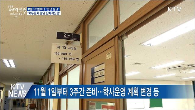22일부터 '전면 등교'···"서두르지 않고 단계적으로"