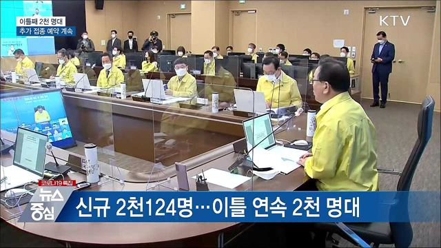 이틀째 2천 명···'추가 접종' 예약 계속
