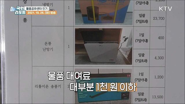 값싸게 대여하는 물품공유센터 주민 호응