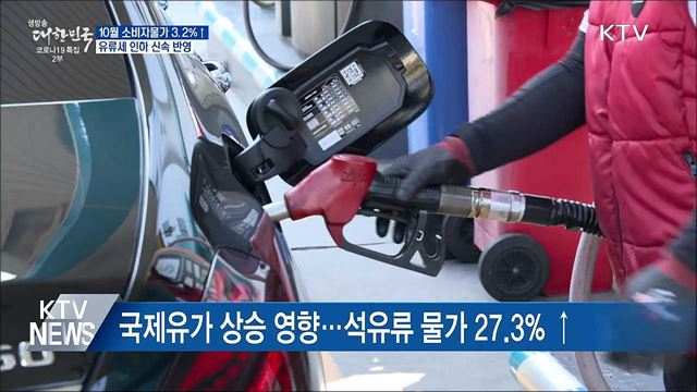 10월 소비자물가 3.2%↑···유류세 인하 신속 반영