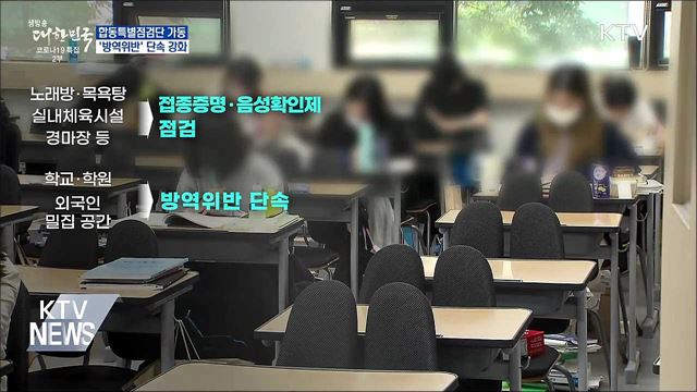 내일부터 합동점검단 운영···방역위반 단속 강화