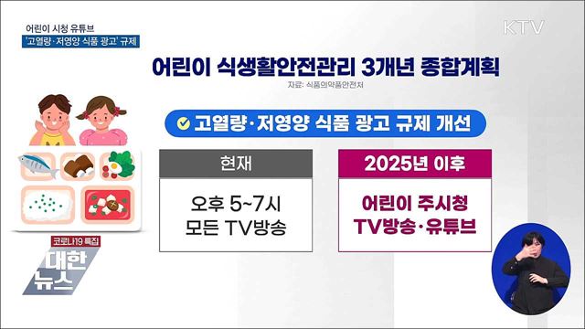 어린이 시청 유튜브 '고열량·저영양 식품 광고' 규제