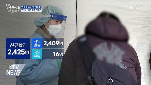 위중증 460명 '역대 최다'···"병상 문제 없어"