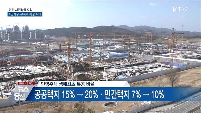 민간 사전청약 도입···1인 가구·무자녀 특공 확대